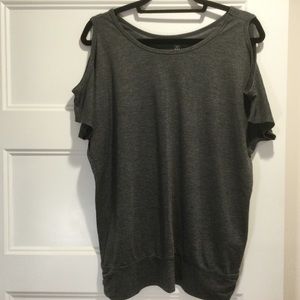 Dark Gray Cold Shoulder Tee
